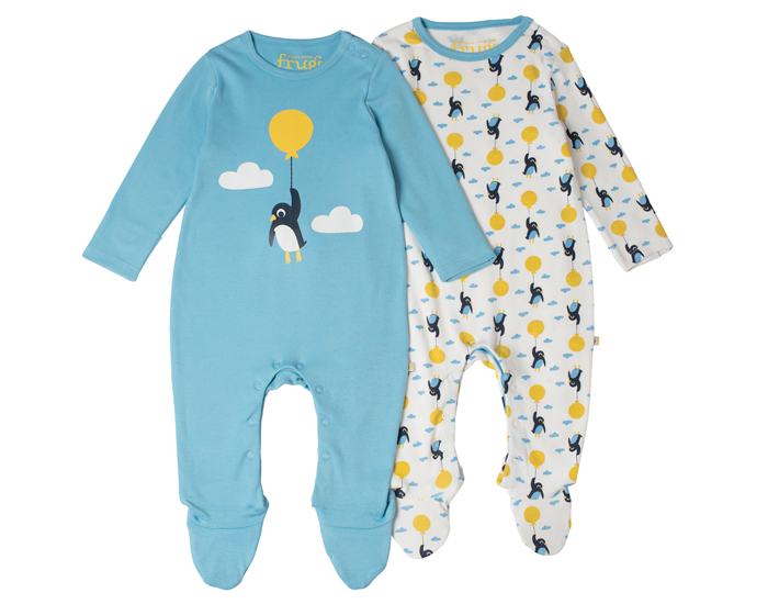 FRUGI Lot de 2 Dors-Bien - Bleu Pingouin