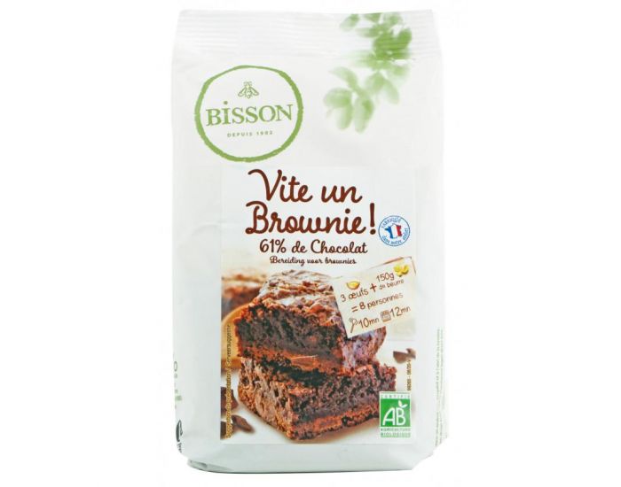 BISSON Vite Un Brownie ! 61 % de chocolat bio et quitable - 350 g