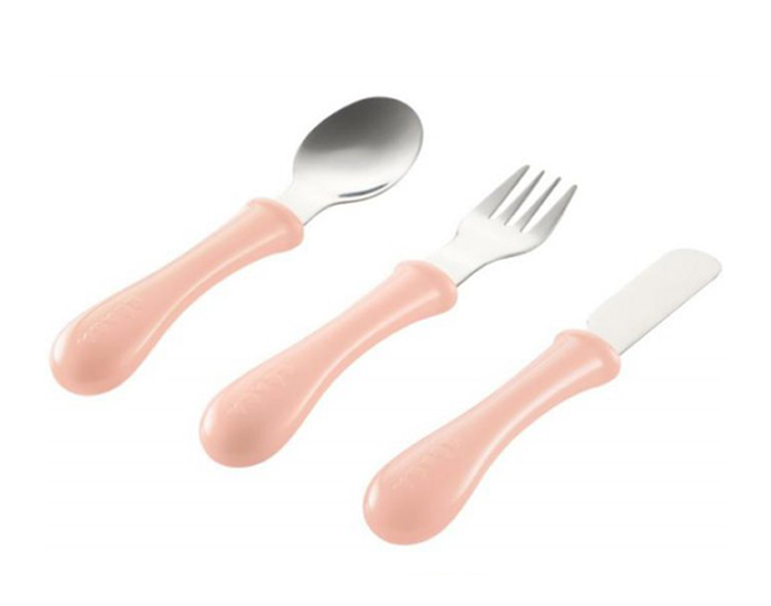 BEABA Set de 3 Couverts Inox - Pche - Ds 12 mois
