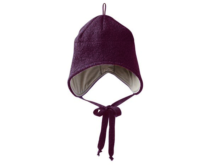 DISANA Bonnet B�b� en Laine Bouillie - Prune