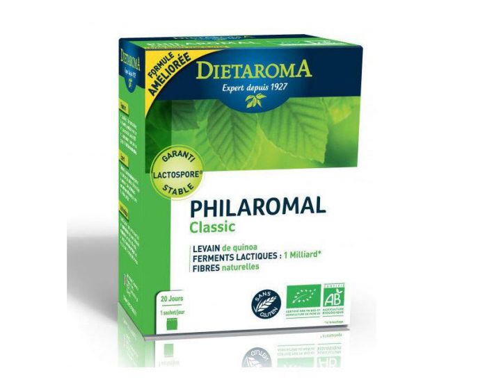 DIETAROMA Philaromal Classic Bio pour la Flore Intestinale - Levain, Ferments Lactiques et Fibres - 