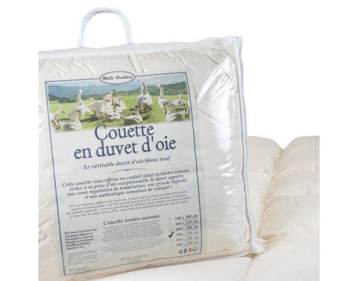 MILLE OREILLERS Couette en Duvet d'Oie - Toutes Saisons
