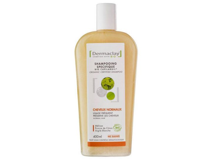 DERMACLAY Shampoing Bio Capilargil Cheveux Normaux Argile Blanche - 400ml