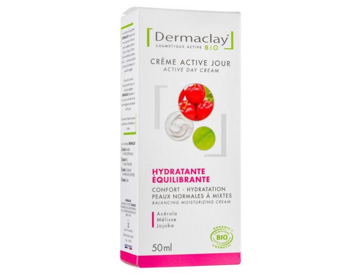 DERMACLAY Crme Active Jour Bio Hydratante Equilibrante Peaux Mixtes - 50ml