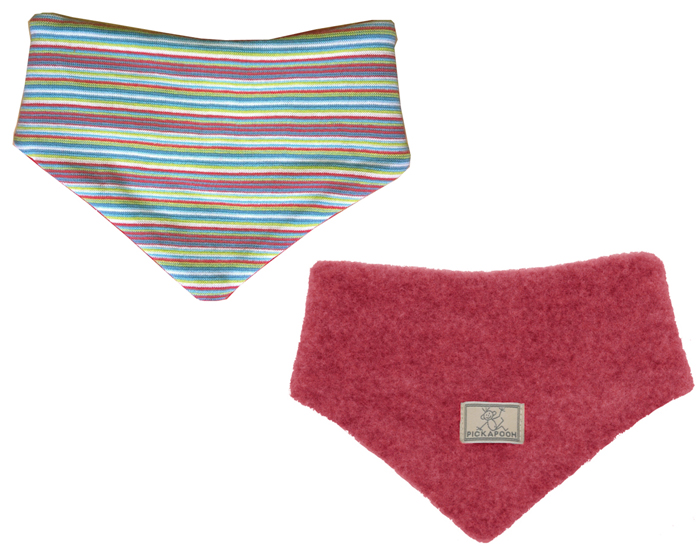 PICKAPOOH Col Enfant Rversible Polaire de Laine - Rouge et Multicolore - 1-3 ans