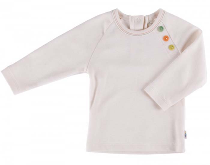 IOBIO T-Shirt Manches Longues en Coton Bio Versailles - Ecru