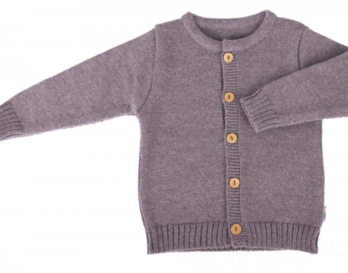 IOBIO Gilet Cardigan en Laine - Taupe