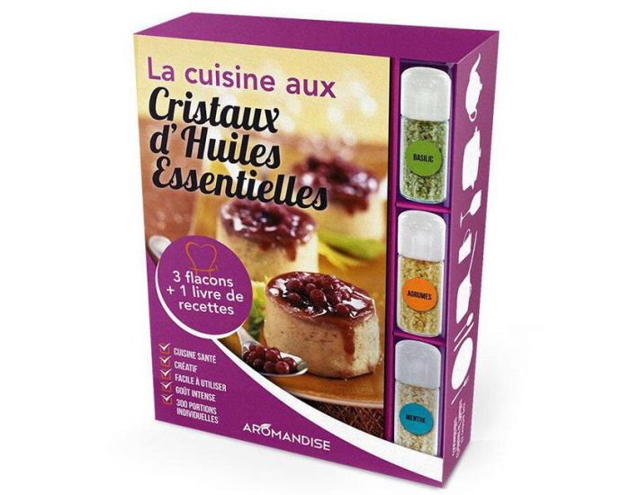 AROMANDISE Livre Coffret initiation � la cuisine aux Cristaux huiles essentielles