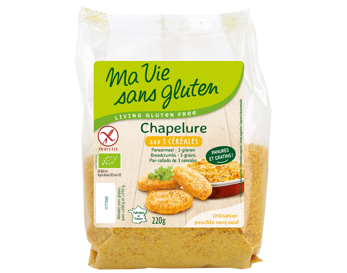 MA VIE SANS GLUTEN Chapelure aux 3 Crales - 220 g
