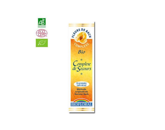 BIOFLORAL Rem�de de Secours Fleurs de Bach Bio Rescue Sans Alcool Granules - 10g