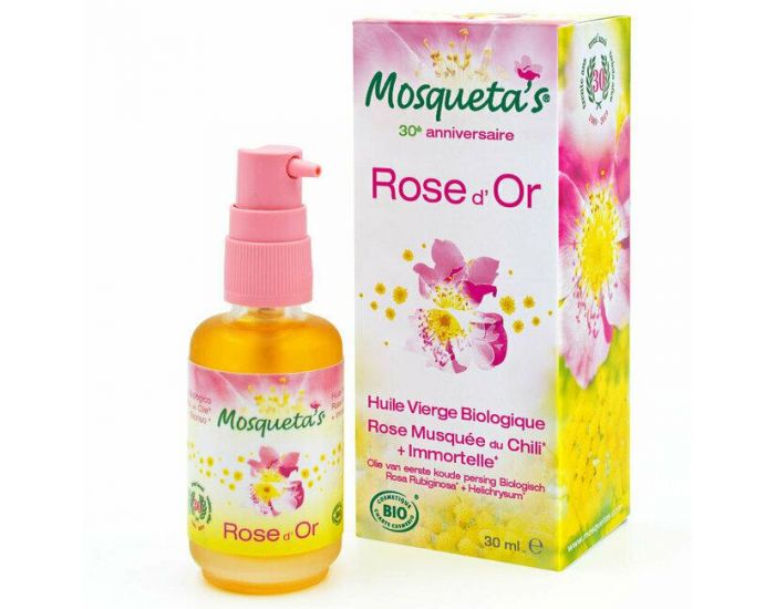 MOSQUETA'S Rose d'Or - Huile de Rose Musqu�e et Immortelle Bio - 30ml