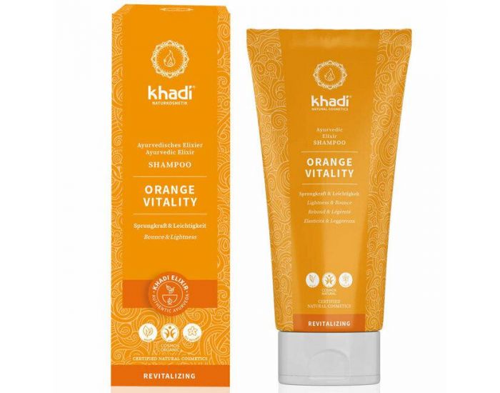 KHADI Shampoing ayurvdique Orange Vitality - Revitalisant - 200ml