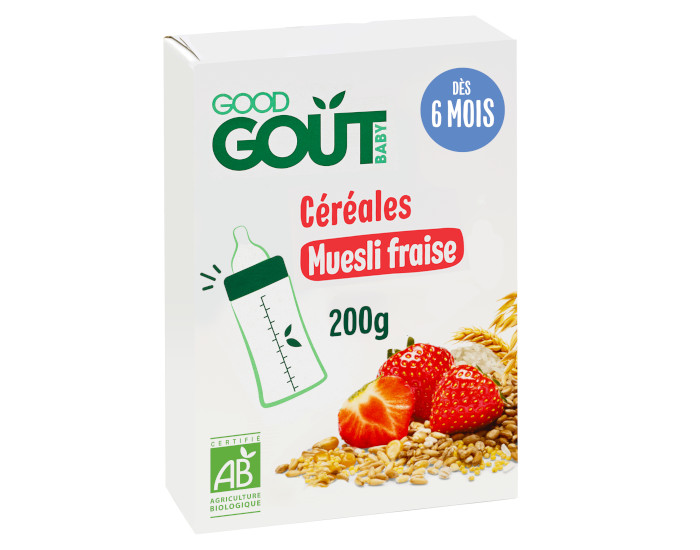 GOOD GOUT Céréales en Poudre Muesli Fraise - 200 g - Dès 8 mois