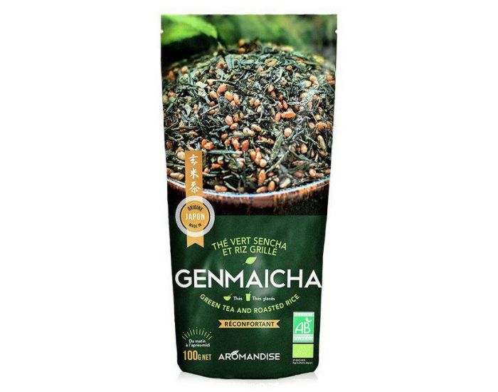 AROMANDISE Genmaicha Bio - Th Vert Sencha et Riz Grill - 100g
