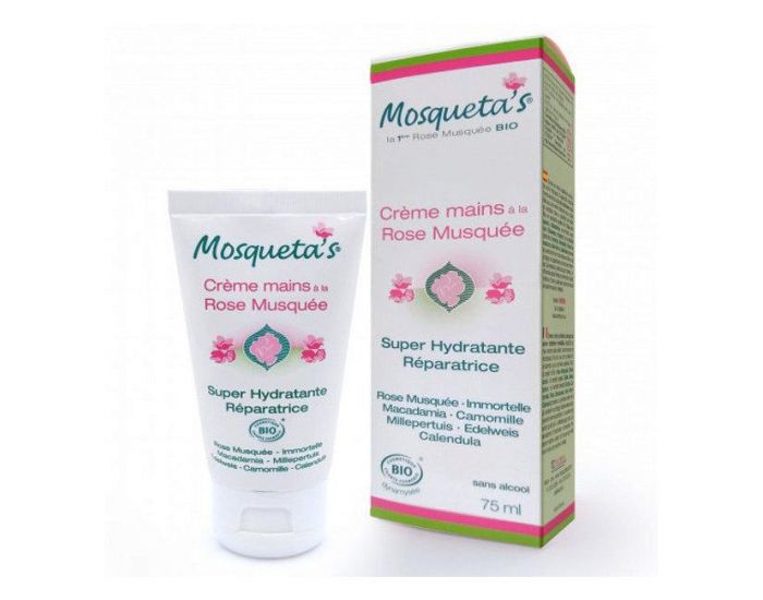 MOSQUETA'S Cr�me Mains Bio Hydratante et R�paratrice � la Rose Musqu�e - 75ml