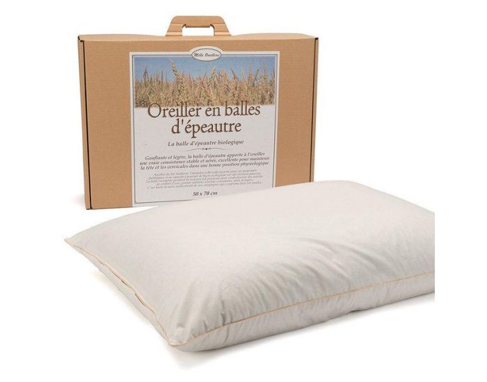 MILLE OREILLERS Oreiller en Balles de Grand Epeautre Biologique - 50 x 70 cm
