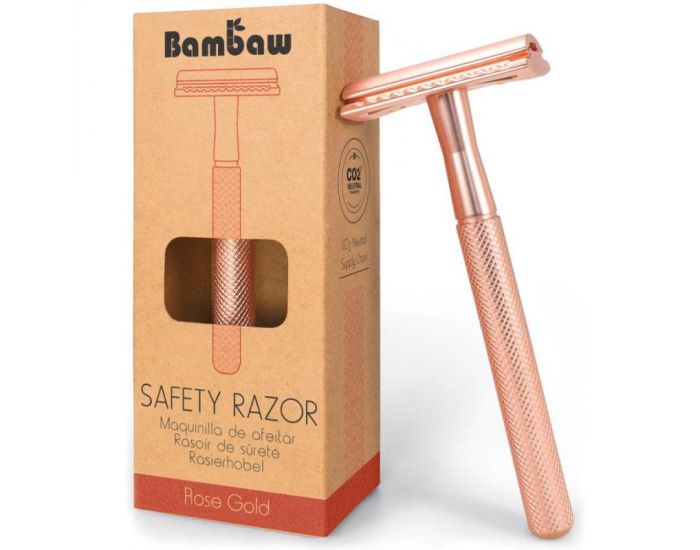 BAMBAW Rasoir De S�curit� En M�tal - Or Rose