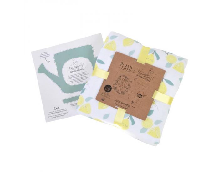 Couverture B�b� Photobooth - Limonade - coton bio - 80x120 cm