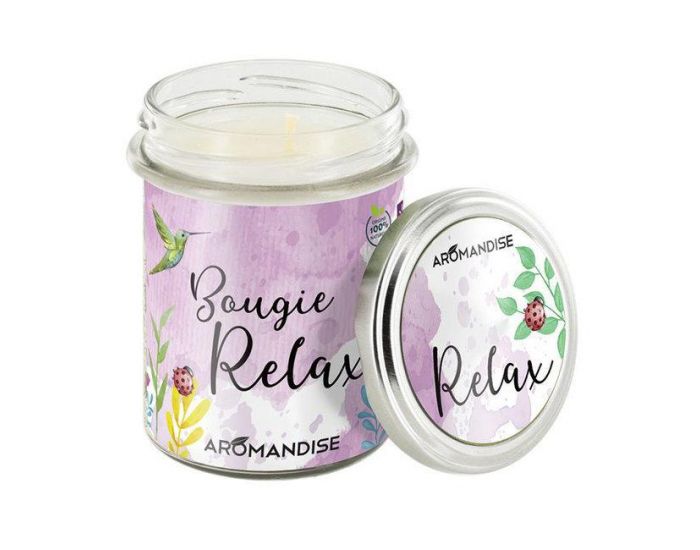 AROMANDISE Bougie parfume Relax - 100% vgtale - 150g
