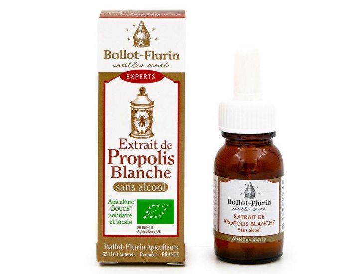 BALLOT FLURIN Extrait de Propolis Blanche Bio Sans Alcool - Ds 3 ans - 15ml