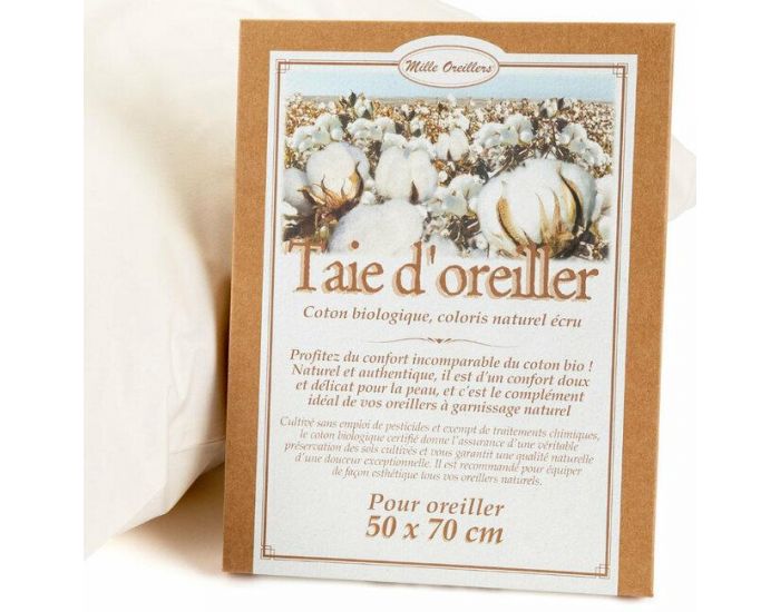 MILLE OREILLERS Taie d'Oreiller en Coton Bio