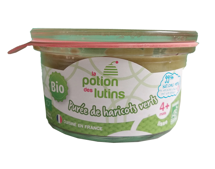 LA POTION DES LUTINS Petits Pots Pur�e de Haricots Verts - 100 g - D�s 4 Mois