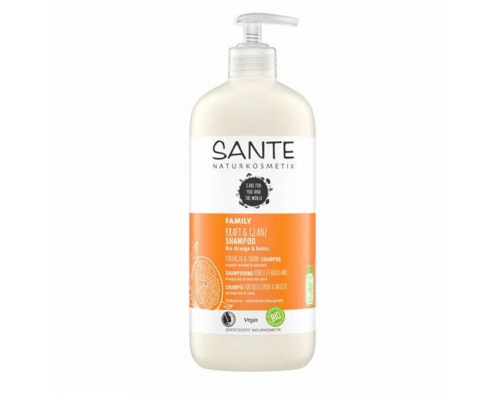 SANTE NATURKOSMETIK Shampooing Force et Brillance � l'Orange bio - Cheveux fragiles et ternes 500ml