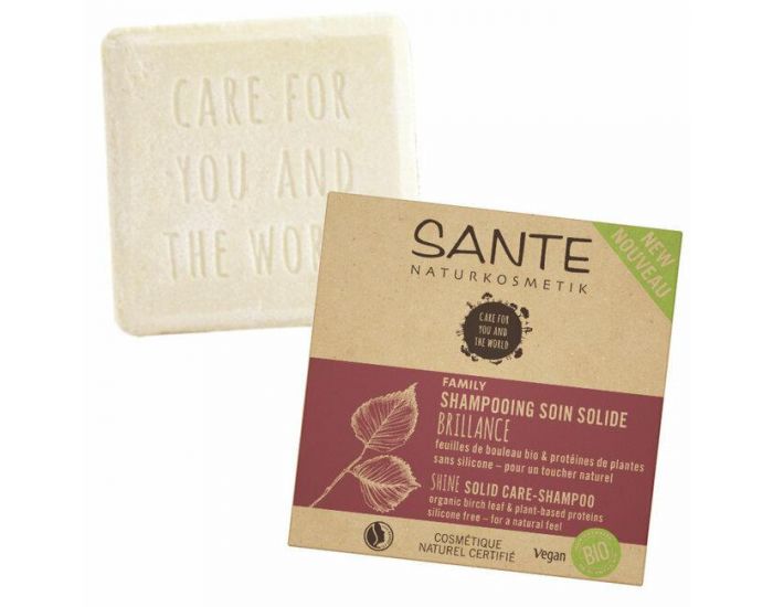 SANTE NATURKOSMETIK Shampoing Solide Brillance au bouleau bio - Cheveux normaux et ternes 60g