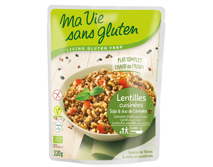 MA VIE SANS GLUTEN Crales Cuisines Lentilles, Soja et Duo Riz Sarrasin - 220 g