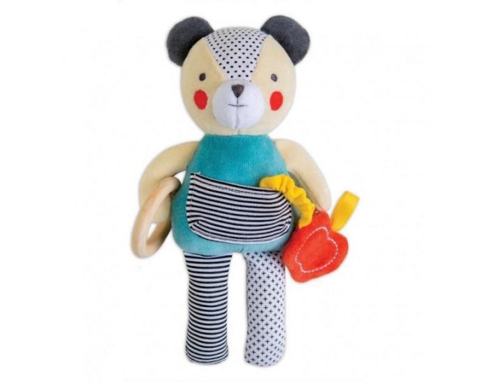 PETIT COLLAGE Jouet d'Activit�s Ours en Coton Bio - D�s la naissance