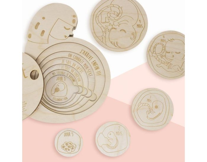 CUT CUT CUT CODET Puzzle 3D en bois - 9 mois dans le ventre - D�s 6 ans 