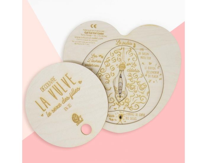CUT CUT CUT CODET Puzzle 3D en bois - La vulve - D�s 6 ans