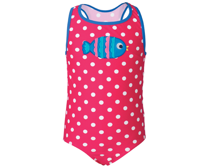 FRUGI Maillot de Bain Fille 1 Pi�ce - Rose � Pois