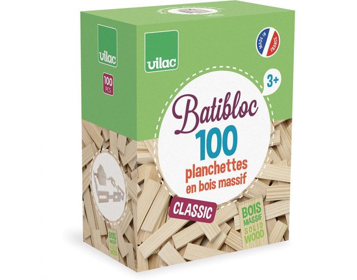 VILAC Planchettes en bois Construction enfant Batibloc classic 100 - Vilac