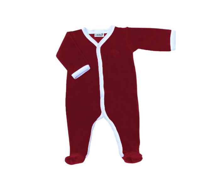 PREMIERS MOMENTS Pyjama Velours - 100% Coton Bio -  Cerise