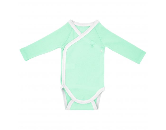 PREMIERS MOMENTS Body Manches Longues Crois� - 100% Coton Bio - Menthe