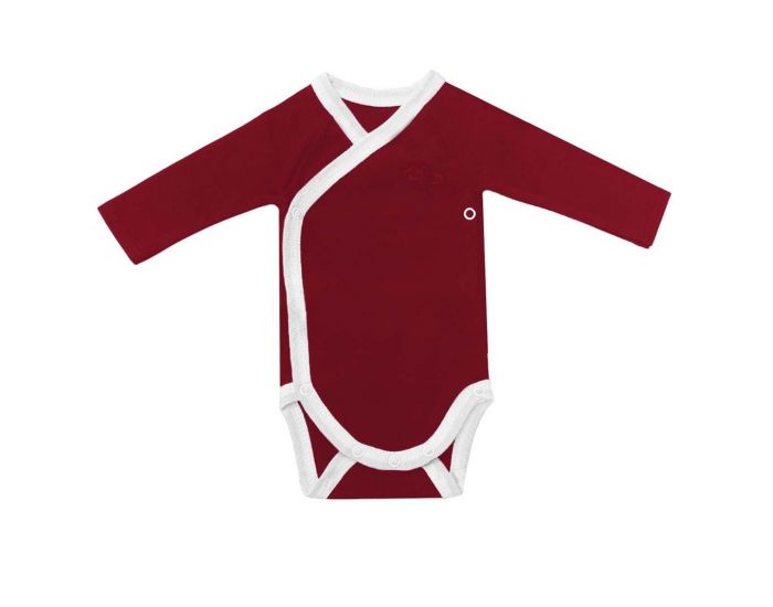 PREMIERS MOMENTS Body Manches Longues Crois� - 100% Coton Bio - Cerise