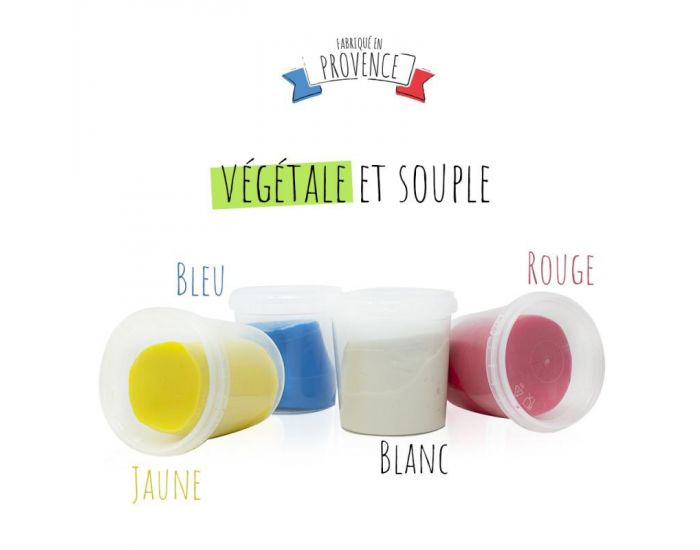 PATAMODE P�te � Modeler V�g�tale Souple - Couleurs Primaires -  4 pots 135 gr - D�s 3 ans