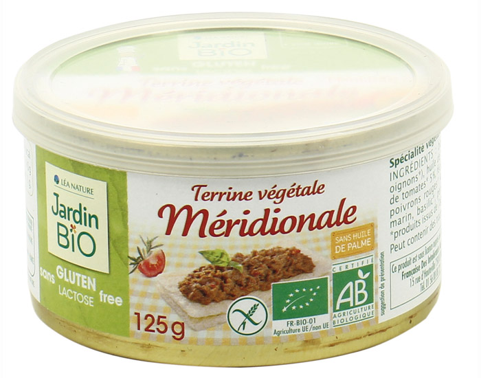 JARDIN BIO Terrine V�g�tale Sans Gluten - M�ridionale - 125g