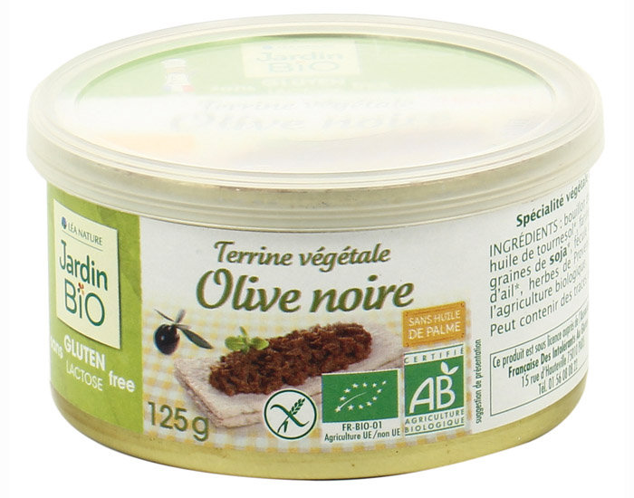 JARDIN BIO Terrine Vgtale Sans Gluten - Olive Noire - 125g