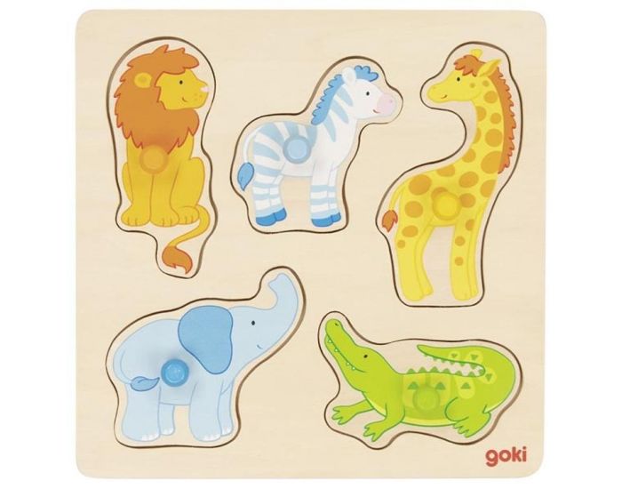 GOKI Puzzle � Boutons Dans la Savane 5 El�ments - D�s 12 mois