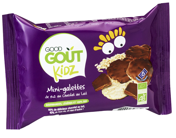 GOOD GOUT KIDZ Mini-Galettes de Riz au Chocolat au Lait - 84 g - Ds 3 ans