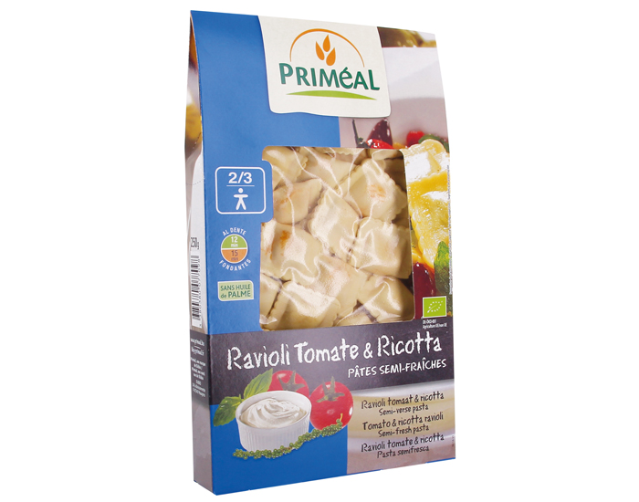 PRIMEAL Ravioli Tomate et Ricotta - 250 g