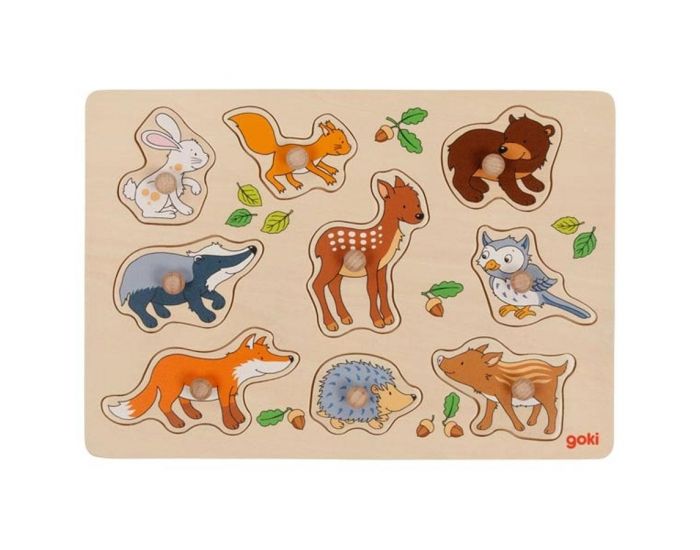 GOKI Puzzle � Boutons Animaux des Bois - D�s 12 mois