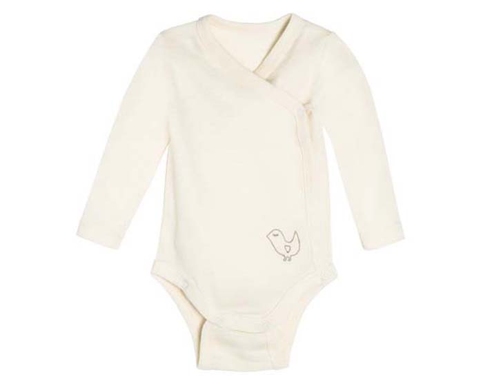 LIVING CRAFTS Body Crois� Manches Longues Laine et Soie - Ecru