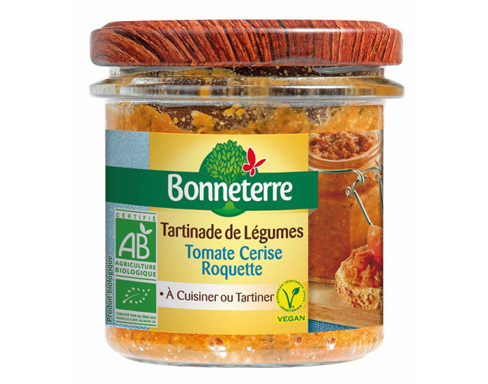 BONNETERRE Tartinade de Légumes - Tomate Cerise Roquette - 135 g