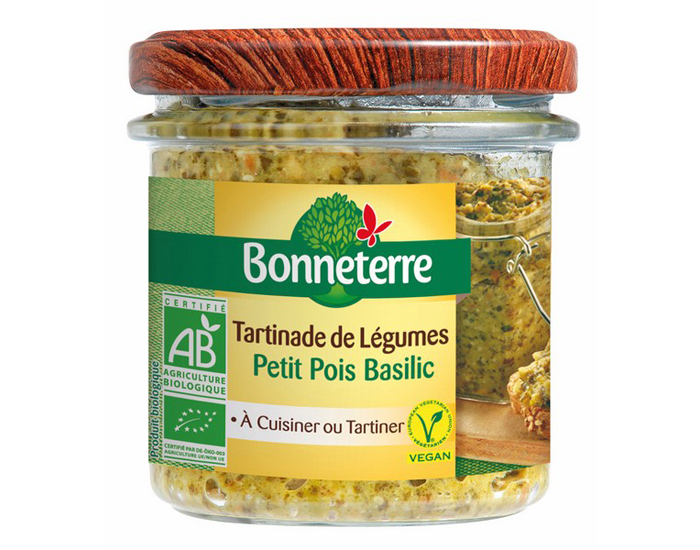 BONNETERRE Tartinade de Lgumes - Petits Pois Basilic - 135 g