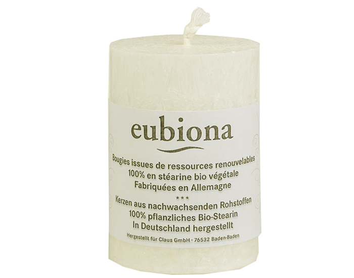 EUBIONA Bougie Cylindrique en Starine - Blanc - 56 x 80 mm
