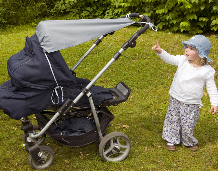 PICKAPOOH Pare-Soleil Anti UV pour Poussette - Gris