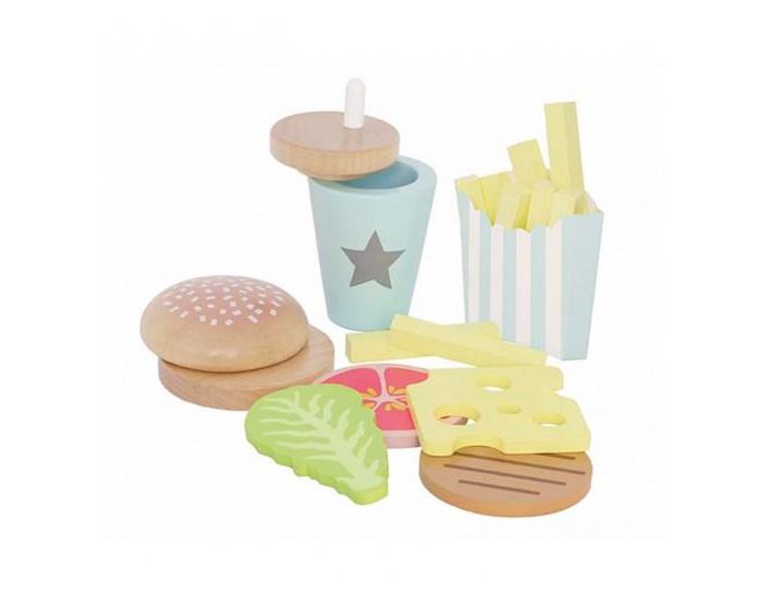 JABADABADO Jouet en Bois Dinette Burger Meal - D�s 2 ans